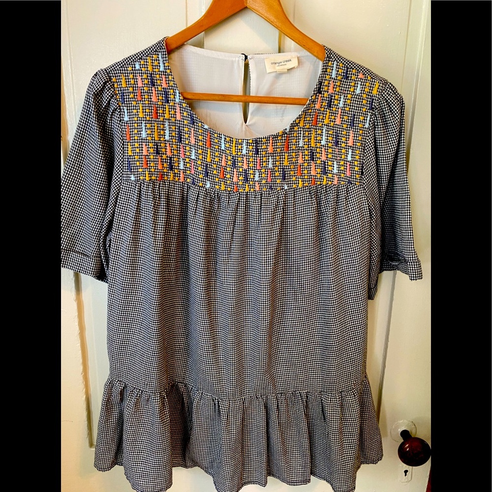 orange creek blouse size large